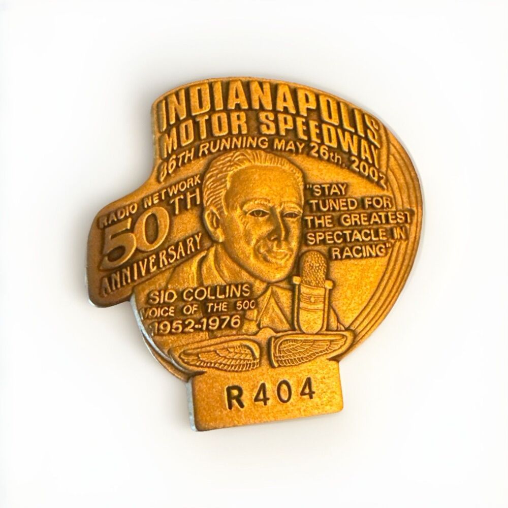 2002 Indianapolis 500 Bronze Pit Badge #404 IMS Sid Collins 50th Radio Network